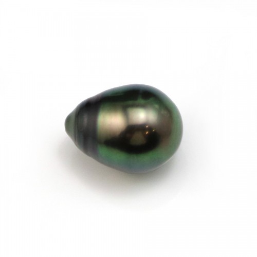 Perla cultivada de Tahití, semiperforada, gota, 12-13mm x 1ud