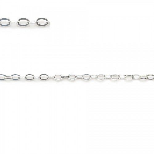 925 sterling silver flat forcat chain 2.1x1.7mm x 50cm