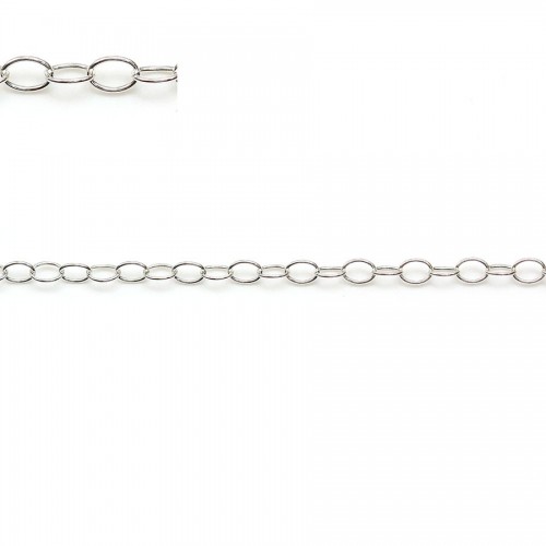 925 sterling silver oval link chain 2.8*3.5*035mm x 50cm