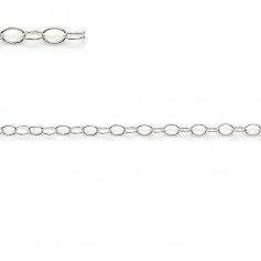 925 sterling silver oval link chain 2.8x3.5x0.4mm x 50cm