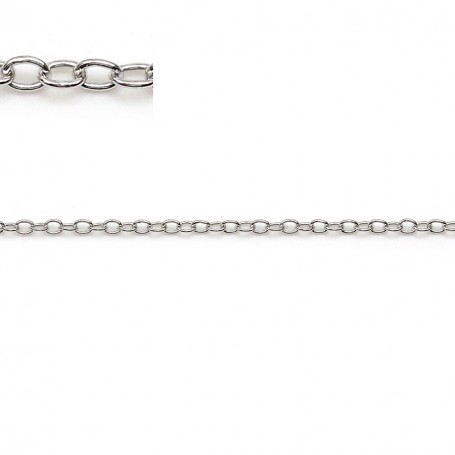 925 sterling silver rhodium oval chain 1.5x1.8 *0.3mm x 50cm