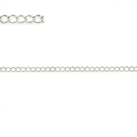 Sterling silver flat chain 925 1.6x2.0mm x 50cm