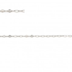 925 sterling silver diamond shaped forçat chain 1.6x2.6mm x 50cm