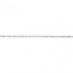 925 silver chain, oval and rectangular mesh, 0.3x0.4mm / 0.3x2.0mm x 50cm