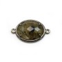 Labradorite spacer set in metal, in oval shaped, 16 * 21mm x 1pc