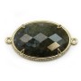 Labradorite spacer set in metal, in oval shaped, 20 * 30mm x 1pc
