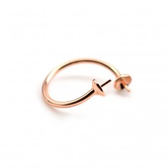 Flash gold rose plated flexible ring double half drilled x 1pc