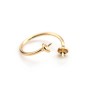 Flash gold gilt flexible ring double half drilled x 1pc