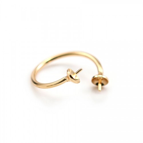 Flash gold plated flexible ring double half drilled x 1pc