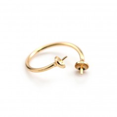 Adjustable flexible double ring for half pierced gold x 1pc