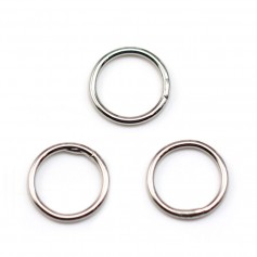 Geschweißte Ringe, runde Form, aus rhodiniertem Metall, 1 * 10mm ca. 50Stk