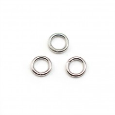 Rings welded, in silver color, in round shape, 1 * 6 mm about 100 pcs