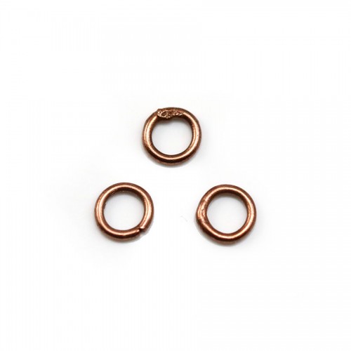 Welded rounde rings copper medal 6mm x 100pcs