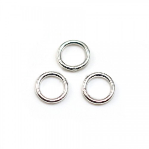 Welded round silver rings in metal 1x6mm x 100pcs