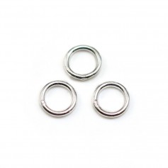 Rings welded, in silver color, in round shape, 1 * 7 mm about 100pcs