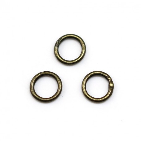 Round welded rings, in metal bronze color, 1 * 7mm about 100pcs