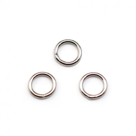 Welded round rings in rhodium medal 1x7mm x 100pcs