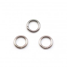 Geschweißte Ringe, runde Form, aus rhodiniertem Metall, 1 * 7mm ca. 100St