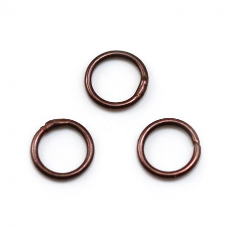 Rings welded, in round shape, in metal, copper color 1 * 8mm about 50pcs