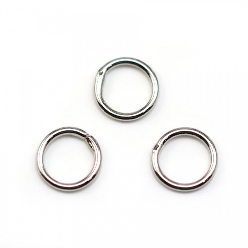 Geschweißte Ringe, runde Form, aus rhodiniertem Metall, 1 * 8mm ca. 50St