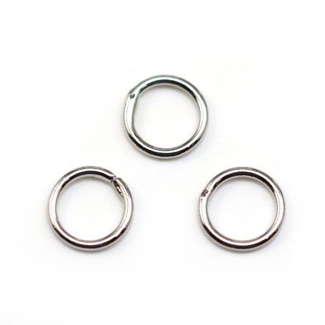 Welded rings, in rhodium metal, in round shape, 1 * 8mm about 50pcs
