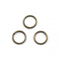 Anéis abertos redondos, cor bronze metal, 0,8x6mm aprox. 100pcs