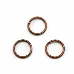 Rings open, in round shape, in metal, copper color 0.8x8mm about 100pcs