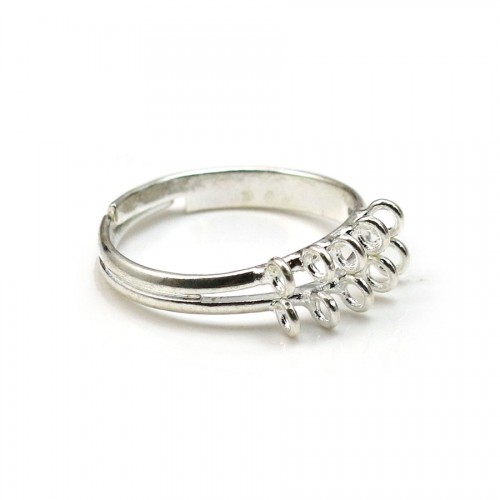 Anello regolabile, colore argento, 10 anelli, x 1 pz