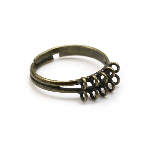 Adjustable ring in bronze color, 10 rings, x 1pc