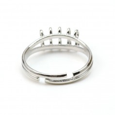 Anello regolabile, colore argento antico, 10 anelli, x 1 pz