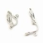 Ear clips with pad silver tone x 13mm x 4pcs
