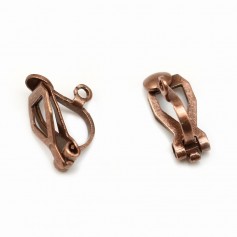 Ear clip, in metal on copper colored, 6 * 14mm x 10pcs