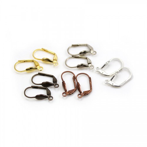 Earrings in the shape of sleepers in different colors, 18mm x 10pcs