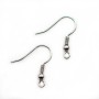 Ear wires with ball in raw brass 18mm x 20pcs