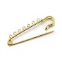 Brooch in metal, in diferent colors, with 7 rings, 58mm * 13 - 15mm x 1pc