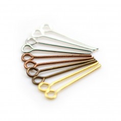 Pin on metal, with "head" ring open round, 0.8 * 20mm x 200pcs