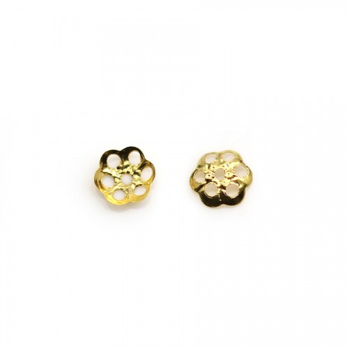 Cup on metal in gold color, in shape of a flower, 4mm x 100pcs