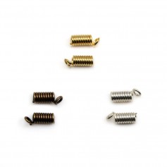 Metall-Federspitzen für Kordel und Leder 4mm x 2Stk