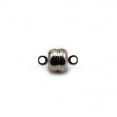 Magnetic round and flat clasps in antique silver color, 7x11mm x 10pcs