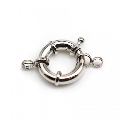 Clasp in the shape of a buoy, in silver metal, 19mm x 1pc