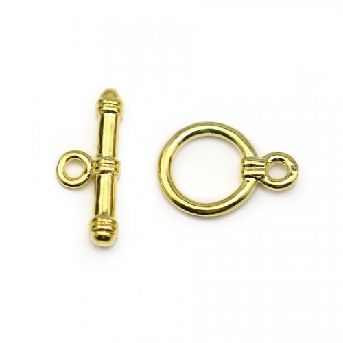 Clasp "O * T" in metal, on gold color, 12mm x 2pcs