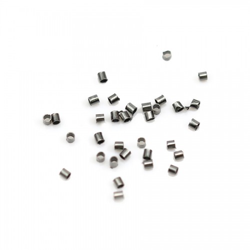 Crimp beads silver tone 1.5x1.0mm x 5gr