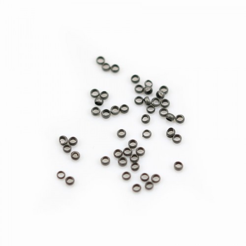 Perle di metallo, nere, 2 * 1,0mm x 5gr