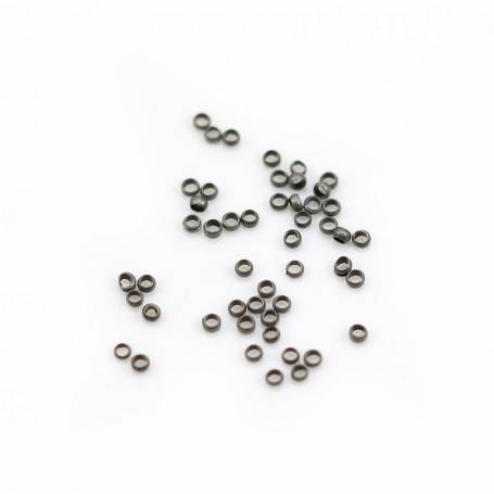 Beads crush, in metal of black color, 2 * 1.0mm x 5grs