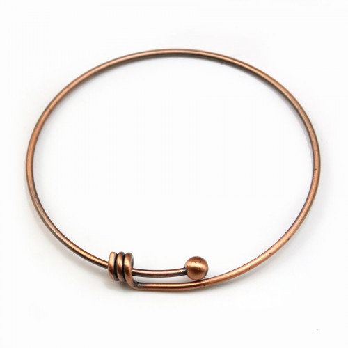 Adjustable bracelet, in metal on copper color, 68mm x 1pc