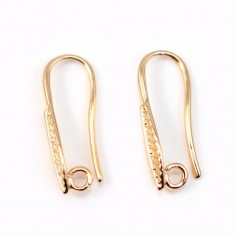 Hook earrings leaf by "flash" Gold on brass 7.5x19mm x 2pcs