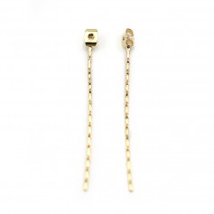 Push ear hook plated by "flash" Gold on brass with serpentine chain x 4pcs