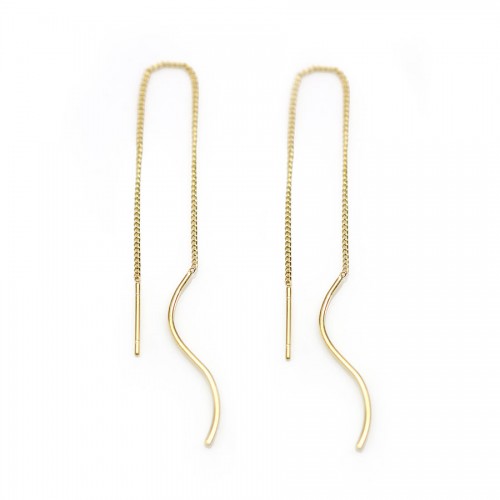 Earrings by "flash" Gold on brass 2.7*16mm x 2pcs