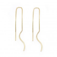 Stud earrings with chain, by "flash" on brass x 2pcs