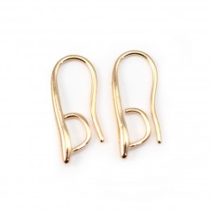 Hook earrings Gold plated "flash" on brass 8x22mm x 2pcs